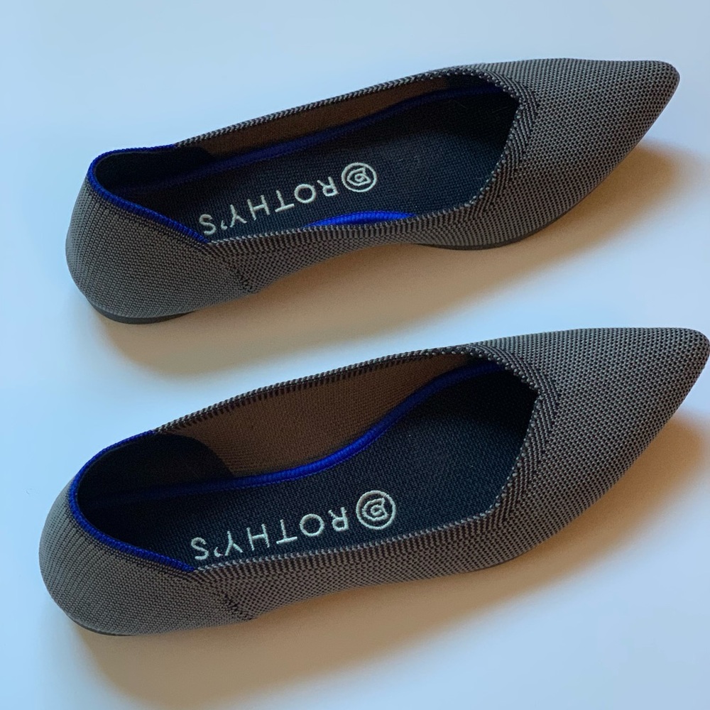 Rothy’s Pointed Flats - Medium Grey - Barely Worn